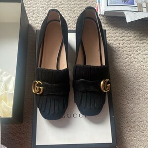 Authentic gucci Marmont suede loafers